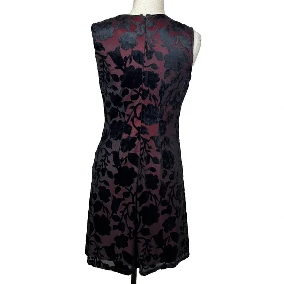 Vtg‎ Black Velvet Burnout Dress Womens 8 Sheer Mesh Y2K Whimsigoth Fairy Grunge - Picture 4 of 13